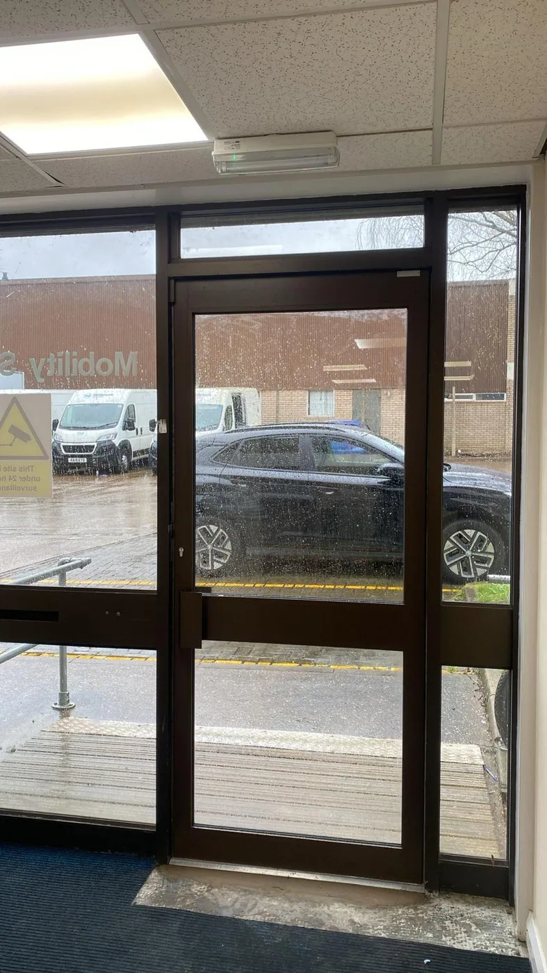 Completed commercial shopfront installation by Midlands Shopfronts